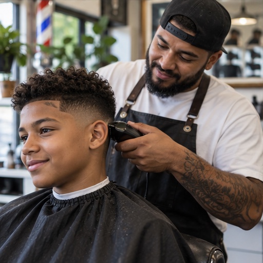 AI-generated illustrative barber photo, not an actual photo from Off the Top Barber Shop